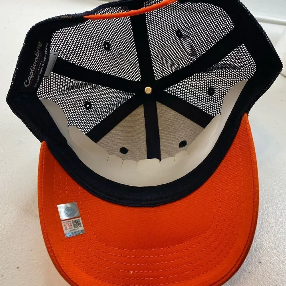 NWT University of Virginia Cavaliers Blue Orange Baseball Cap Hat Snap Block